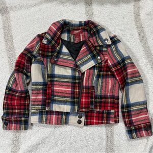Arizona Jean Company Red and Blue Plaid Kids Blazer. Size kids small 6/7. 🤩🔥